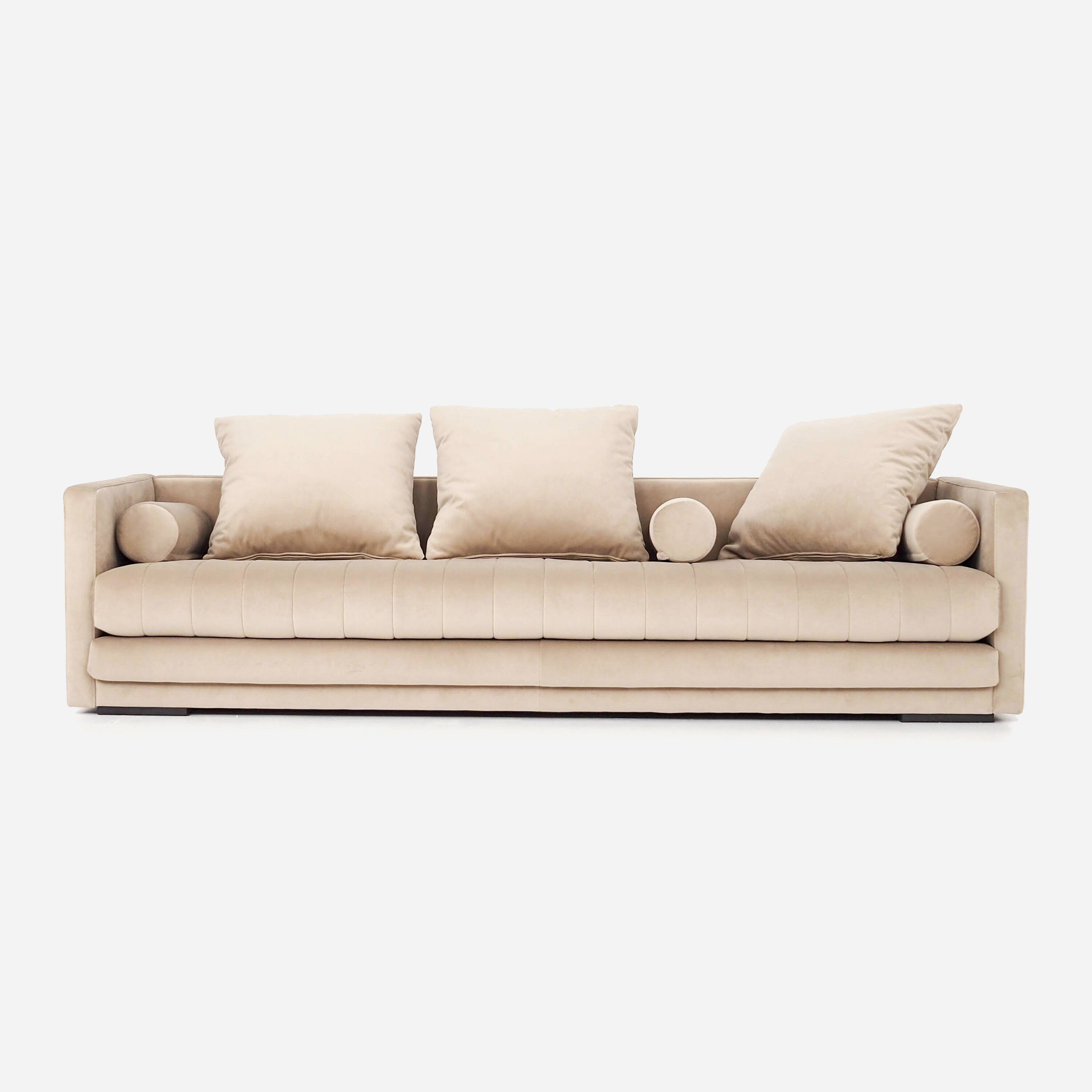 Sofa KOPENHAGA beige velour, Scandinavian design