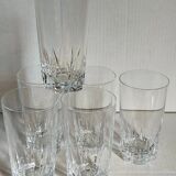 Six vintage crystal long drink juice glasses