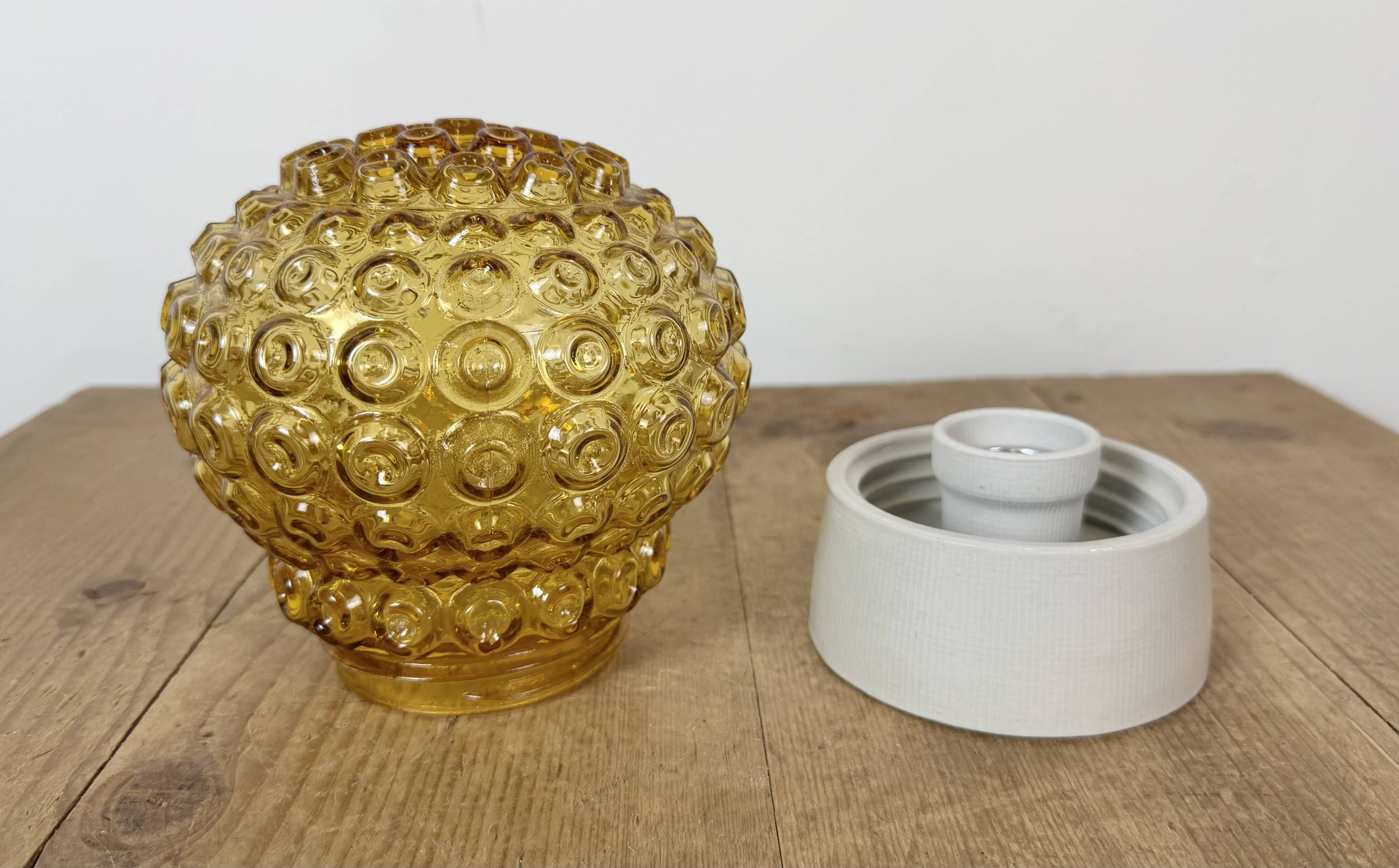 Vintage White Porcelain Ceiling Light, 1970s