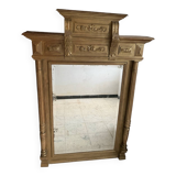 Large mercury beveled wooden mirror