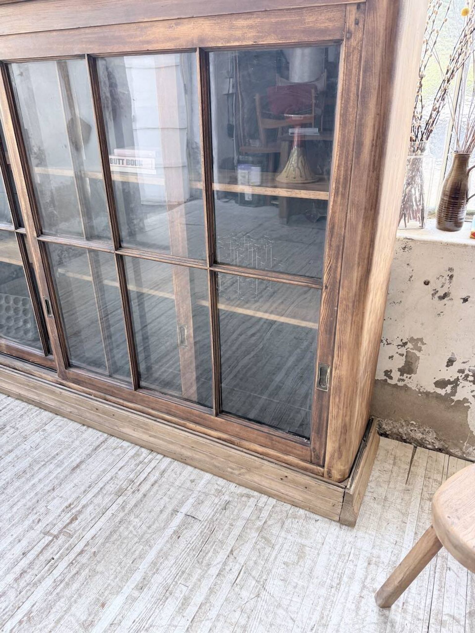 XXL industrial sideboard with glass doors