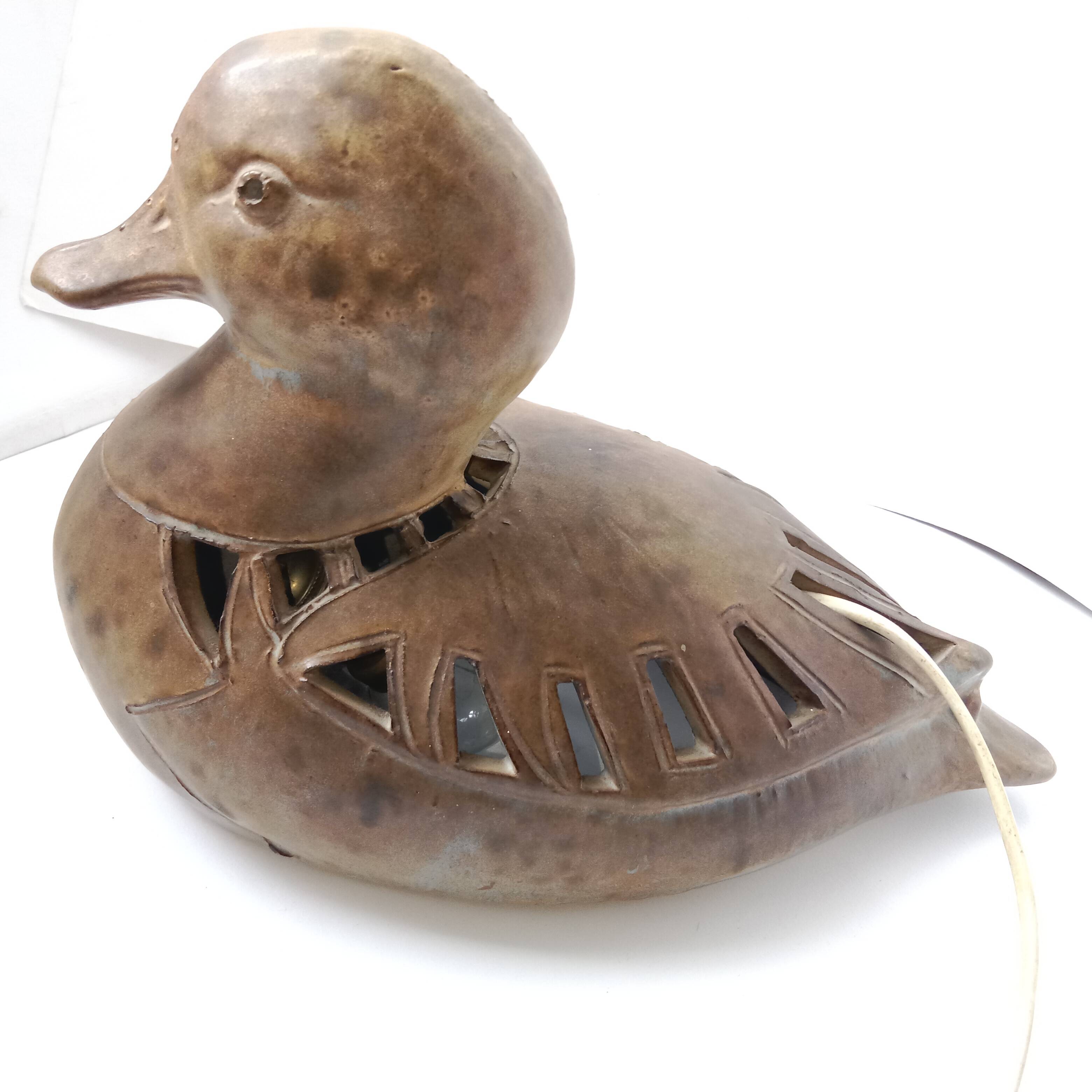 Lampe signée Agnès Escala Zoomorphe Canard circa 1970