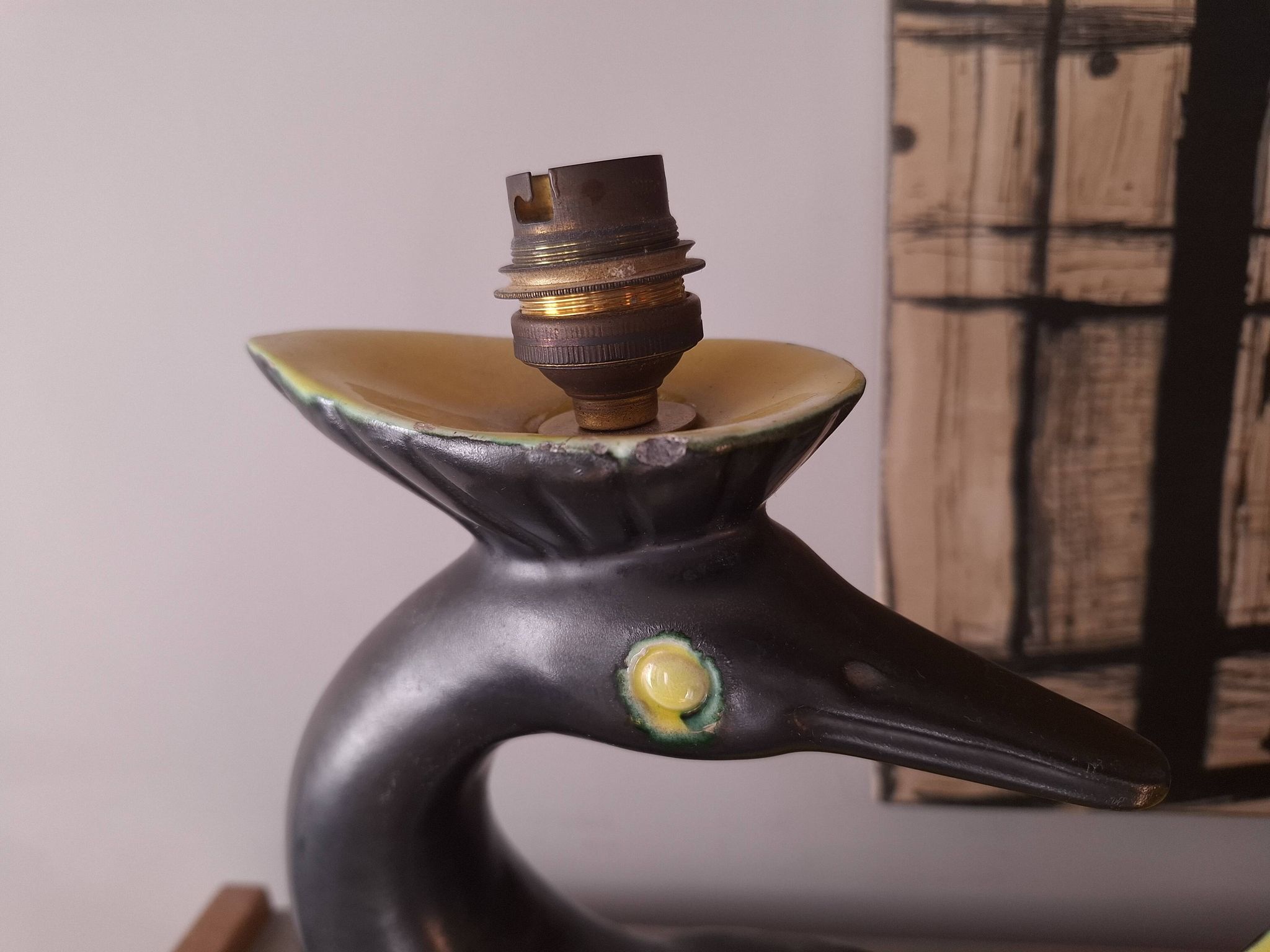 Pied de lampe en ceramique annees 50's