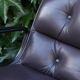 Fauteuil Pollock pour Knoll cuir couleur prune/violet