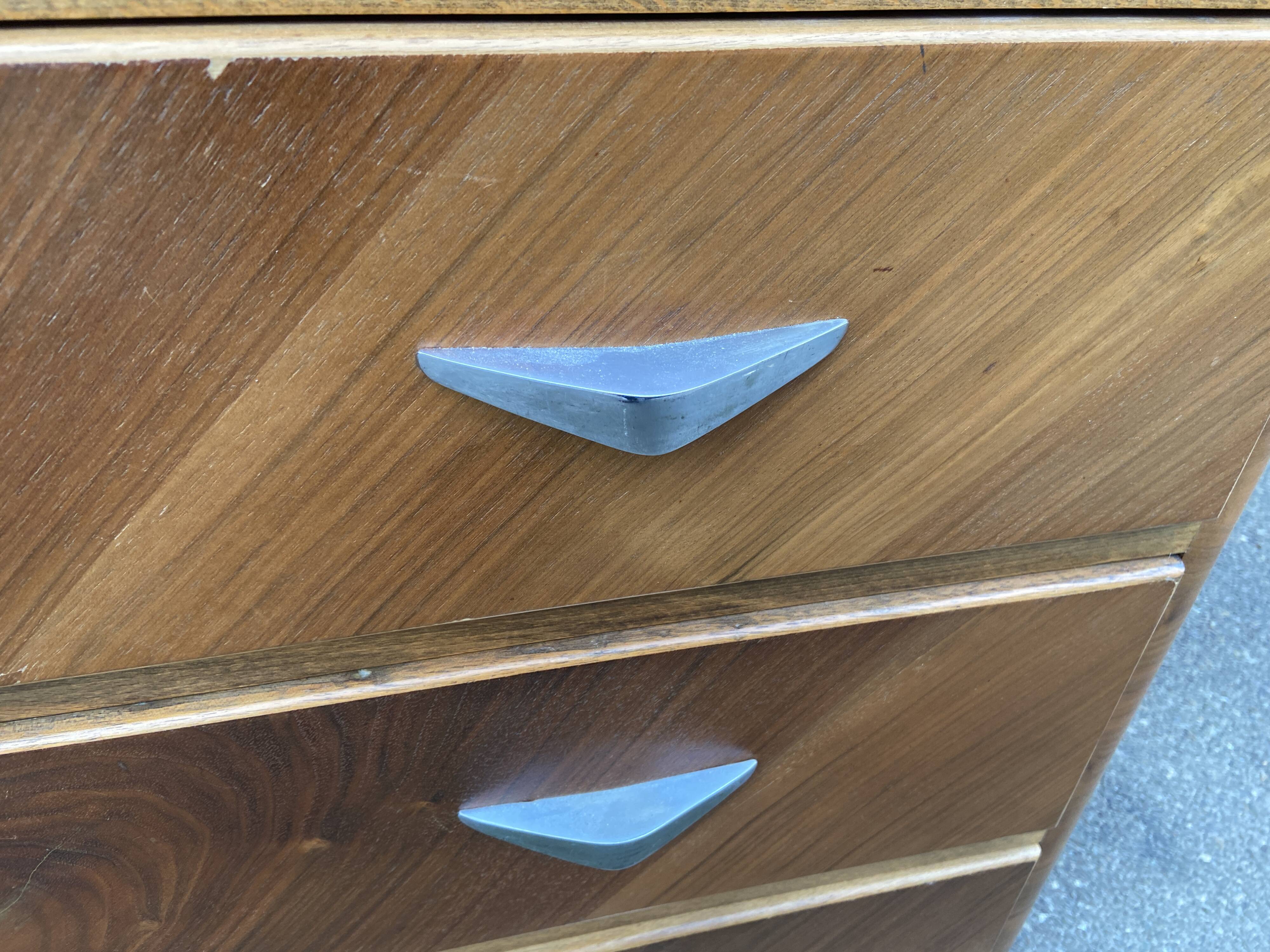 Commode ART DECO vintage walnut 1950