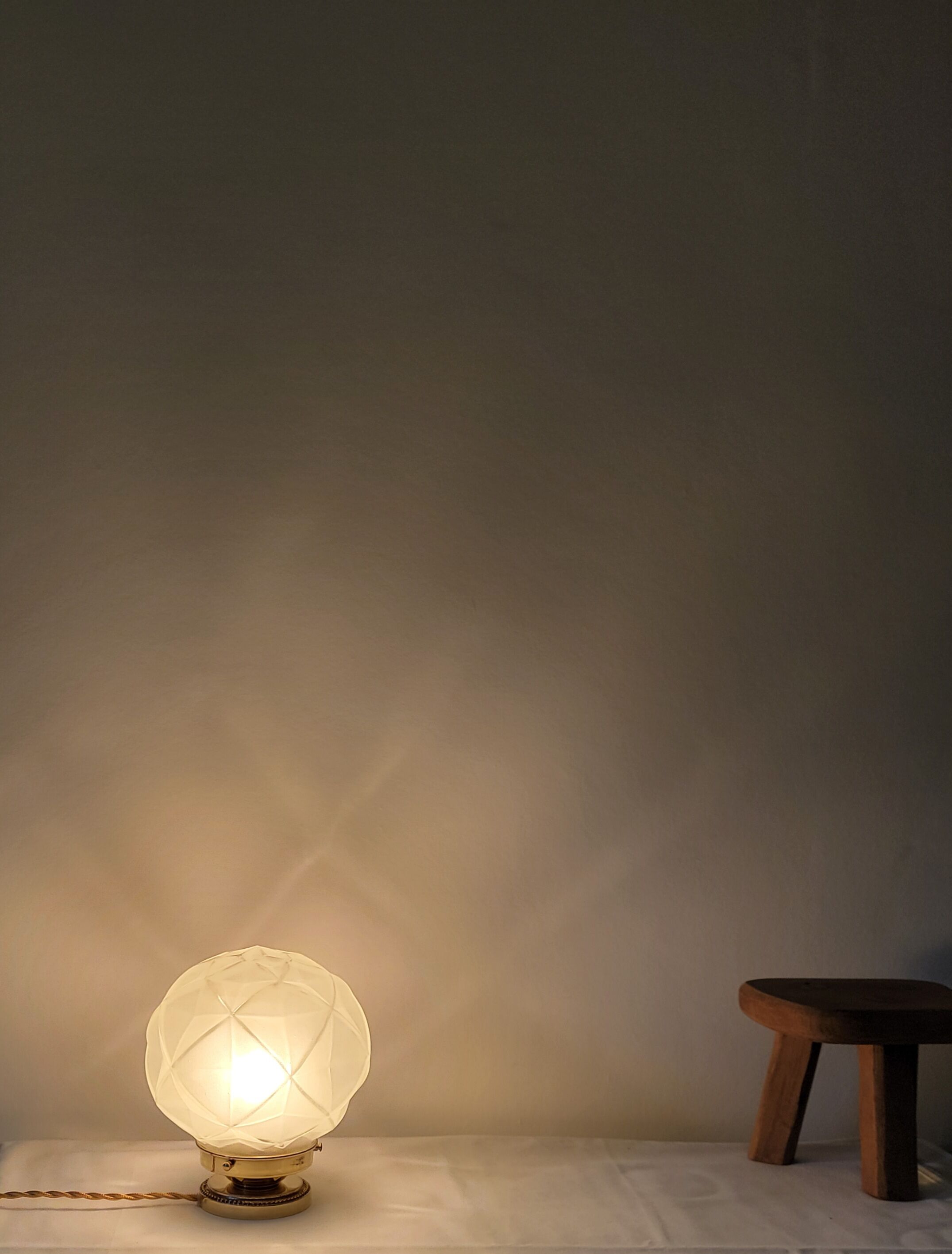 Lampe Art déco en laiton et verre