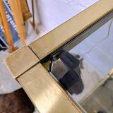 Vintage rolling table in brass and smoked glass