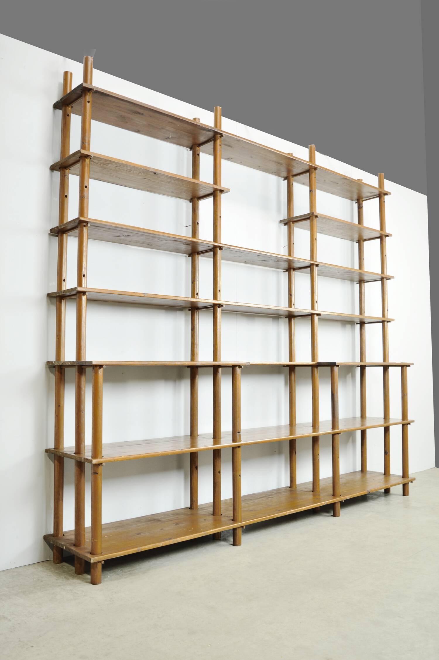 Handmade wooden bookshelf, 1960s