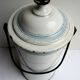 Art Deco milk pot, white and blue enamelled milk plate signed Etoile PEN