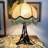 Retro wrought iron and pearl lamp