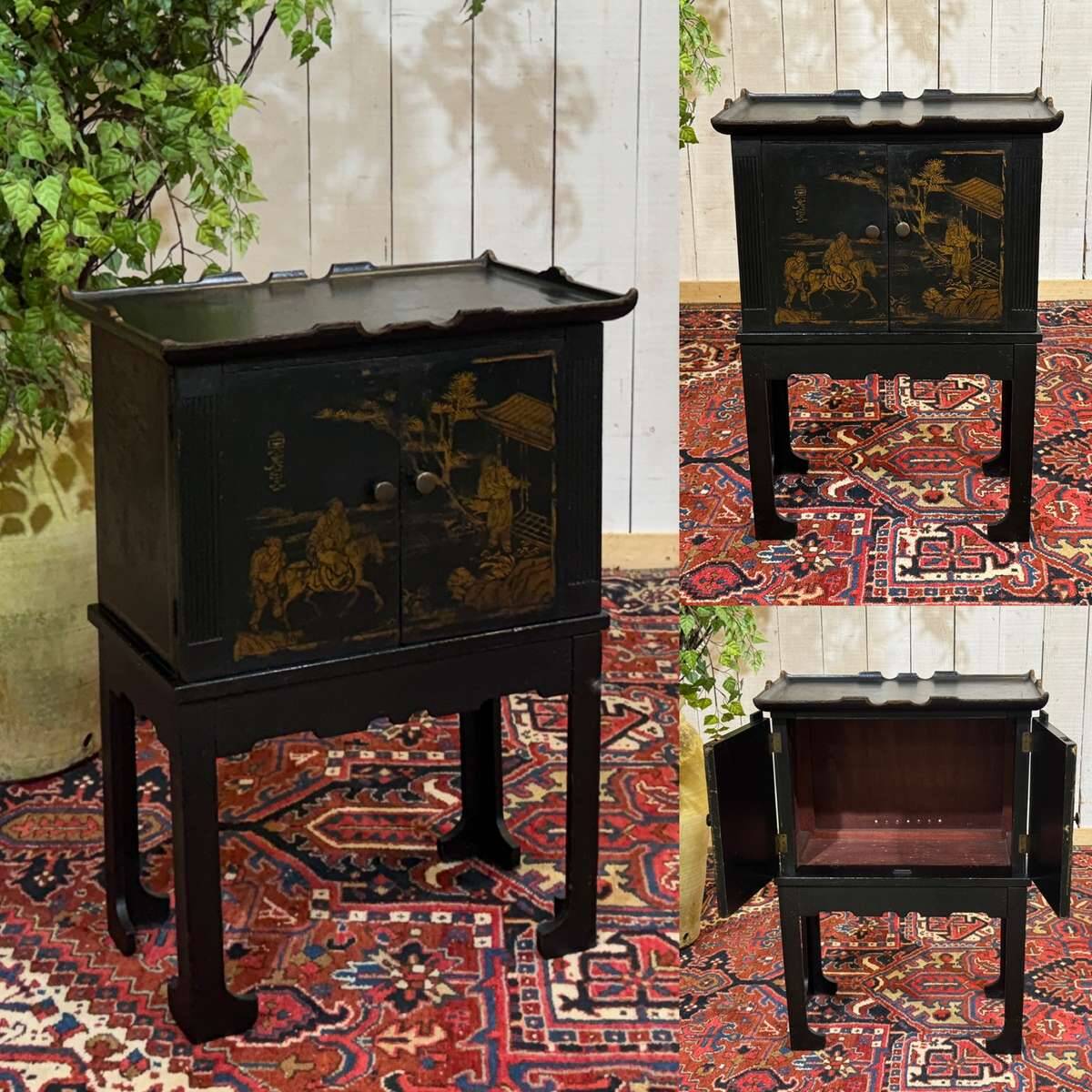 Small painted pine buffet from the 1950s, with Asian decor.
