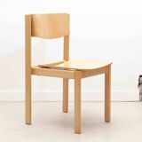Stackable chair in curved wood from the 70s, beech stain