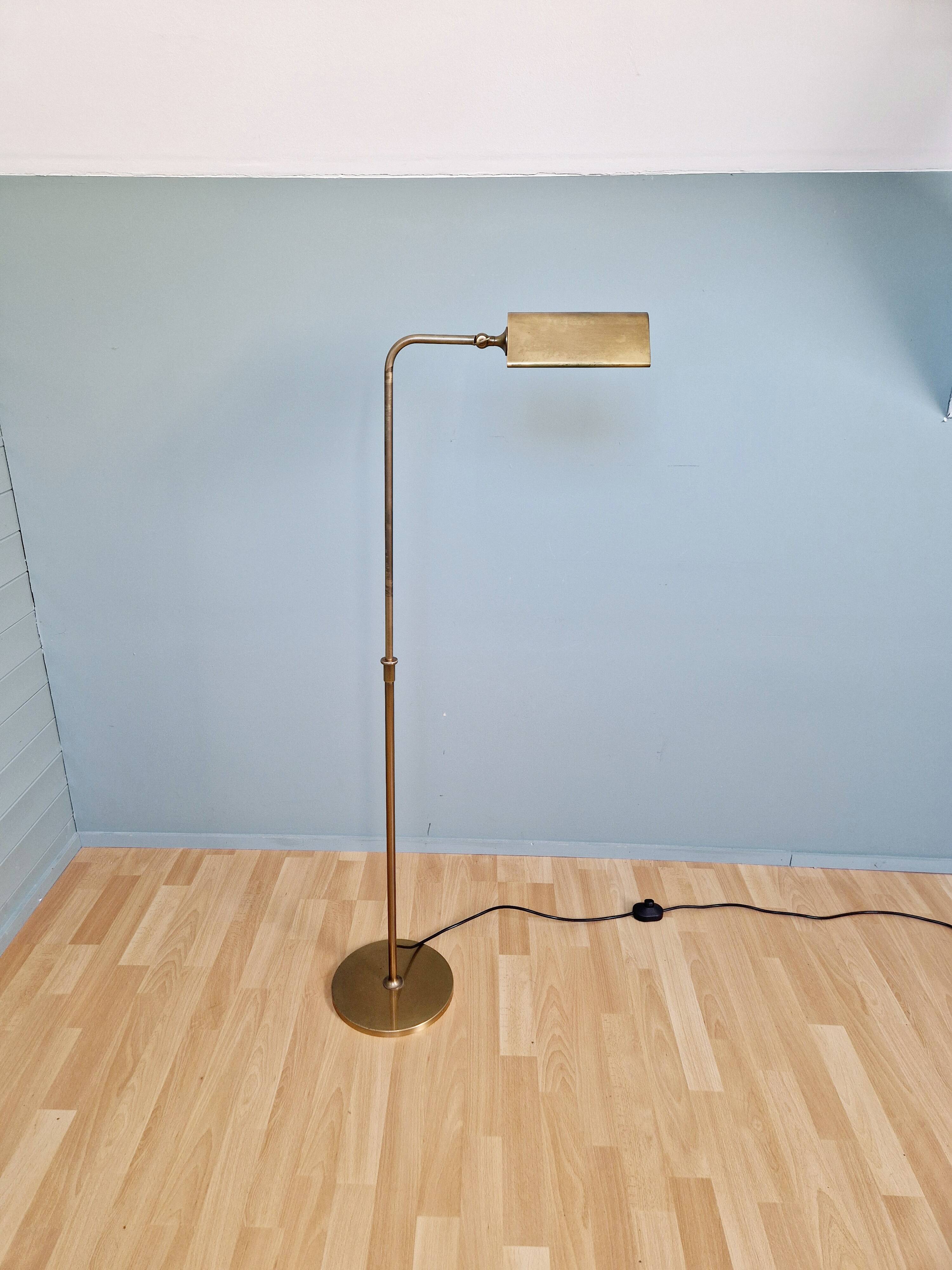 Brass floor lamp, Florian Schulz, Reiminterline, 1970