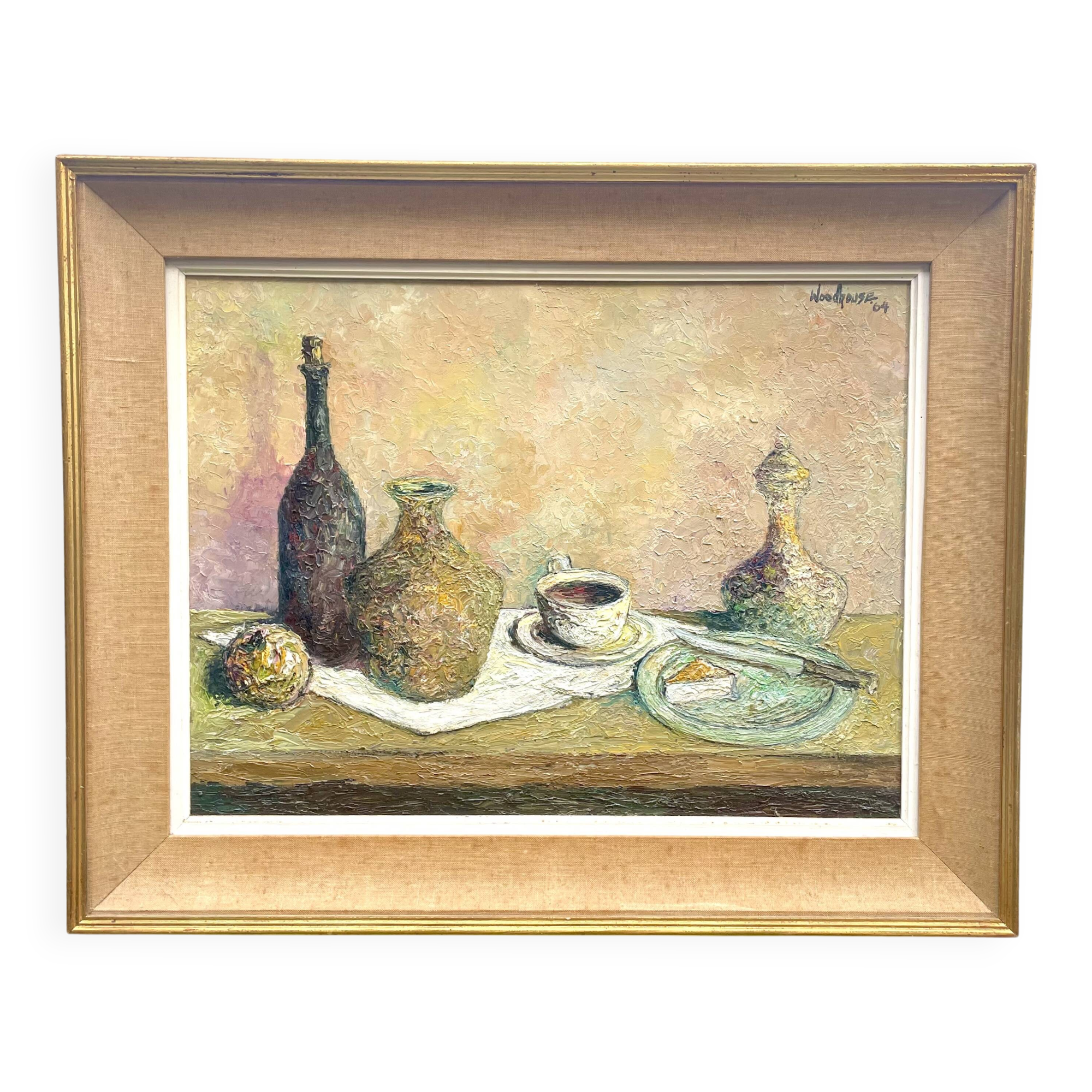 Peinture à l’huile signée Milieu du siècle