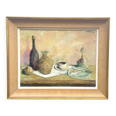 Peinture à l’huile signée Milieu du siècle