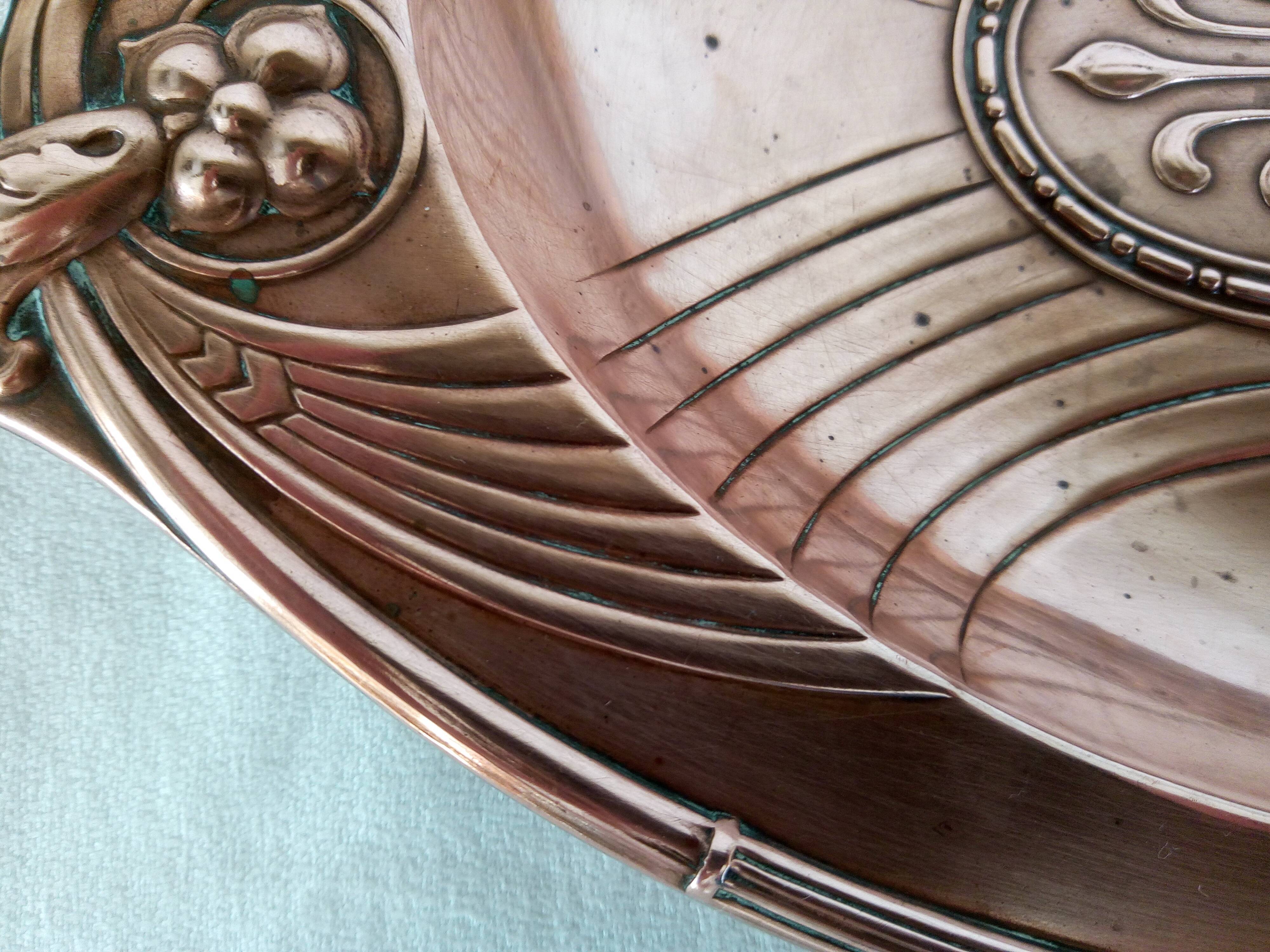 Jugendstil copper tray