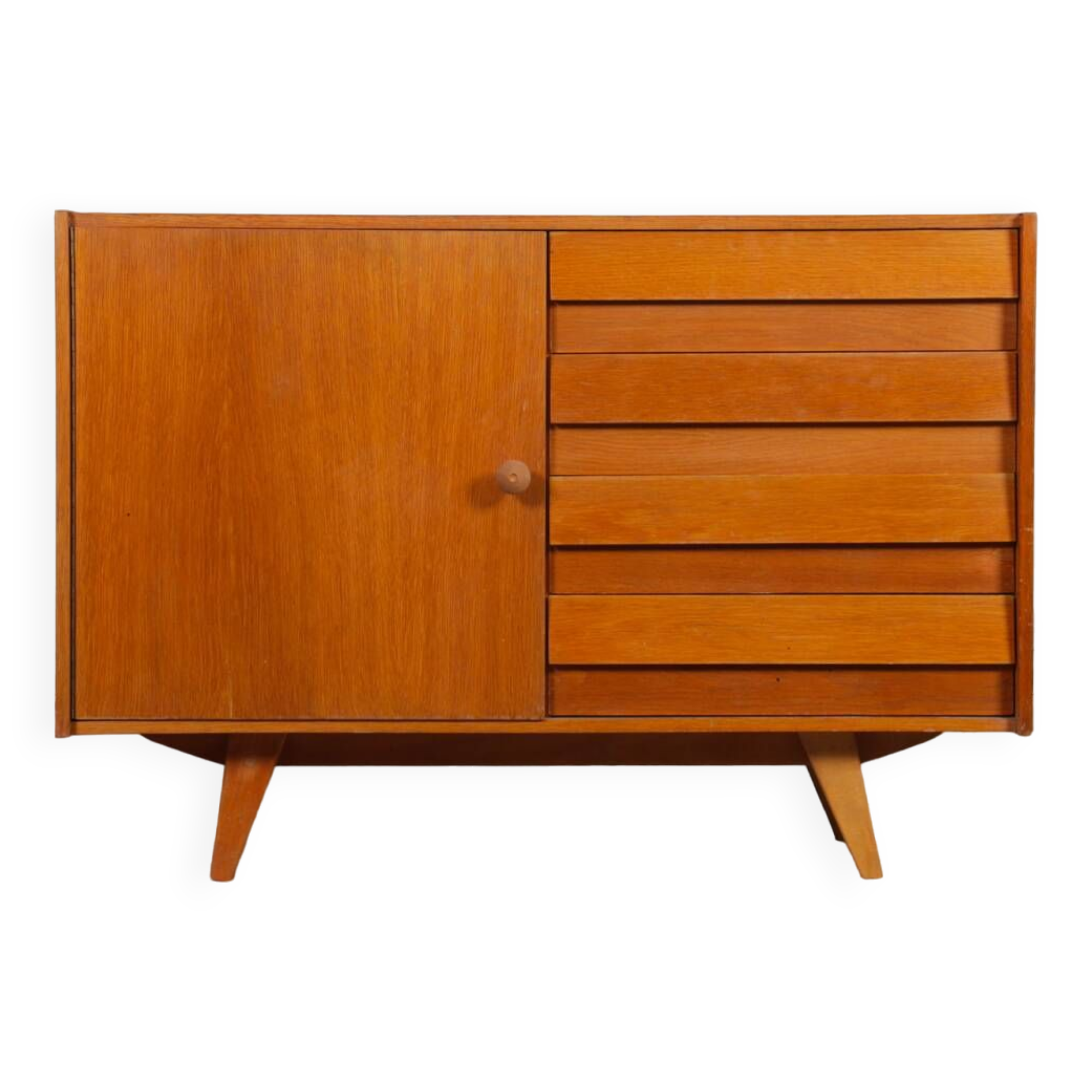 Vintage oak storage by Jiri Jiroutek, model U-458, 1960s