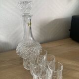 Longchamp Arques crystal carafe + 6 glasses