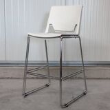 Very high stool from Haworth white and chrome
