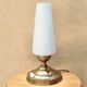 Brass lamp with opaque white opaline, 1950s
