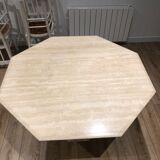 Octagonal travertine dining table "laye"