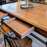 Large pitch pine table 230×140 – Early 20th century, warm and charming