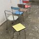 Mismatched formica chairs and stool 1960