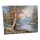 Antique oil painting – Lakeside – nature and tranquility