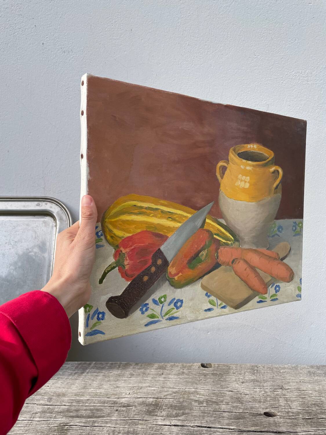 Still life oil on canvas with vegetables