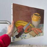 Still life oil on canvas with vegetables