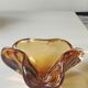 Murano ashtray/pocket tray free organic floral shape. amber tones. dim 17 x 14 cm