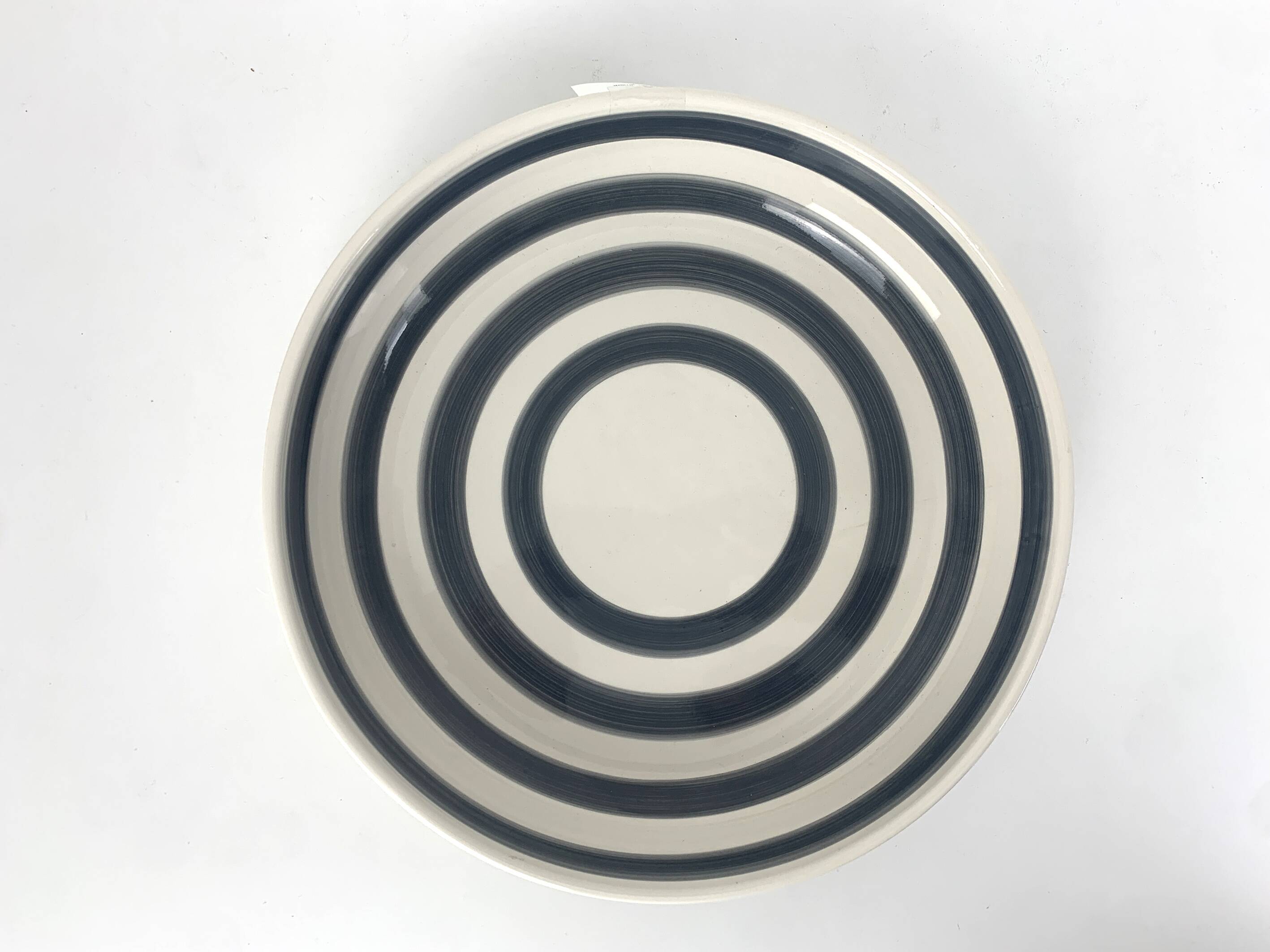 Large ceramic bowl or dish from Kähler, Denmark, striped pattern