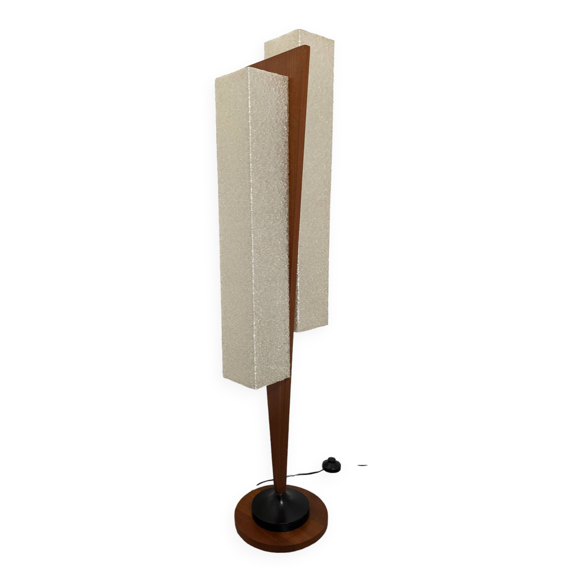 Danish floor lamp in teak and pearly resin from the 50s/60s