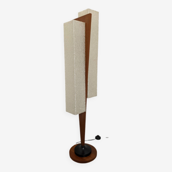 Danish floor lamp in teak and pearly resin from the 50s/60s