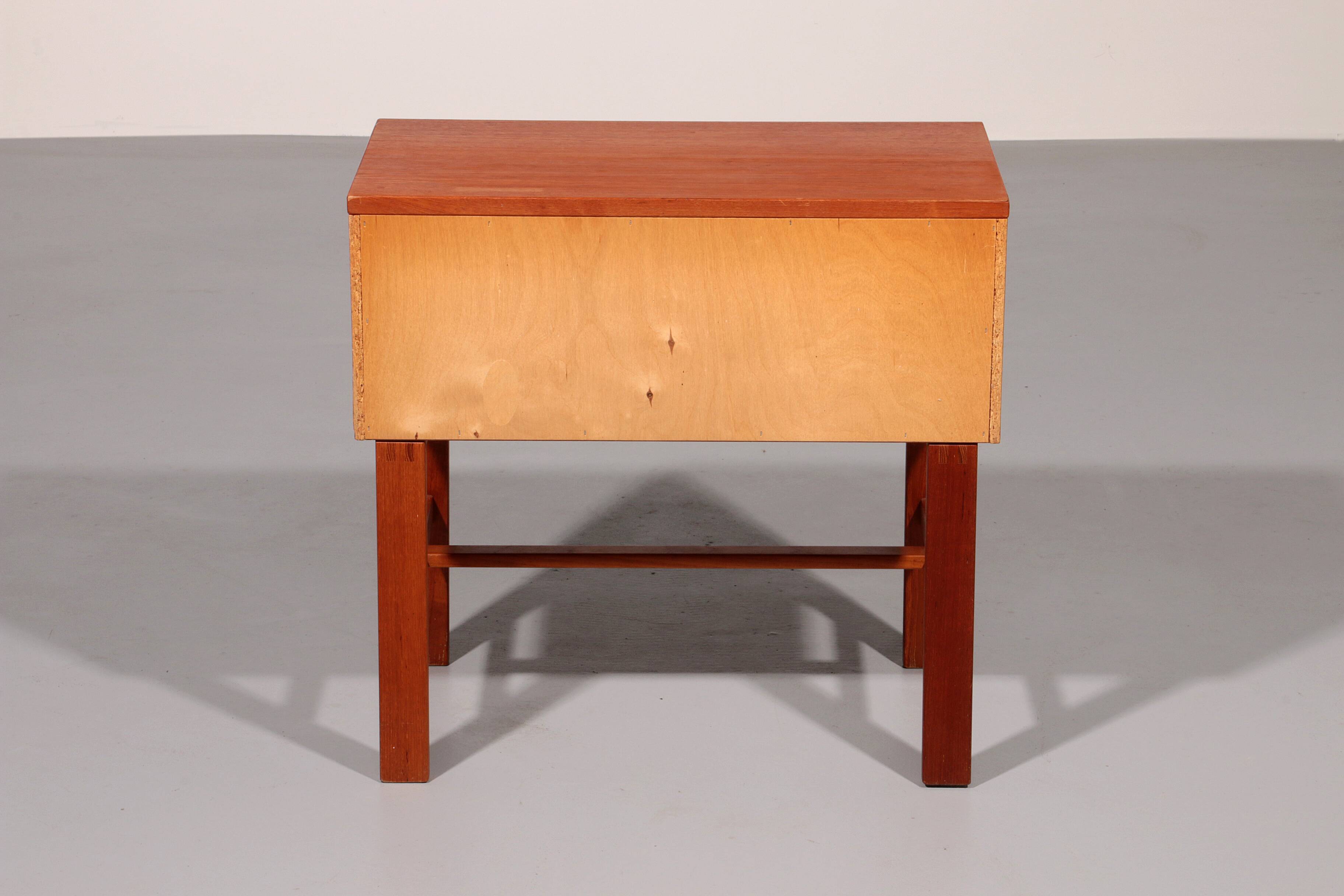 Vintage teak chest of drawers with leather handles by Fröseke Nybrofabrik