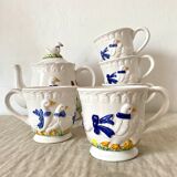 Slurry tea set geese 80s