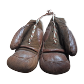 Paire de gants de boxe en cuir anciens