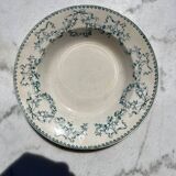 Vintage earthenware soup plate Sarreguemines iron earth Mozart