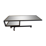 Vintage industrial coffee table metal and glass
