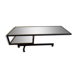 Vintage industrial coffee table metal and glass