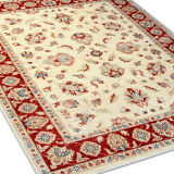 Traditional Afghan Ziegler Rug Handwoven Cream Wool Carpet- 165x195cm