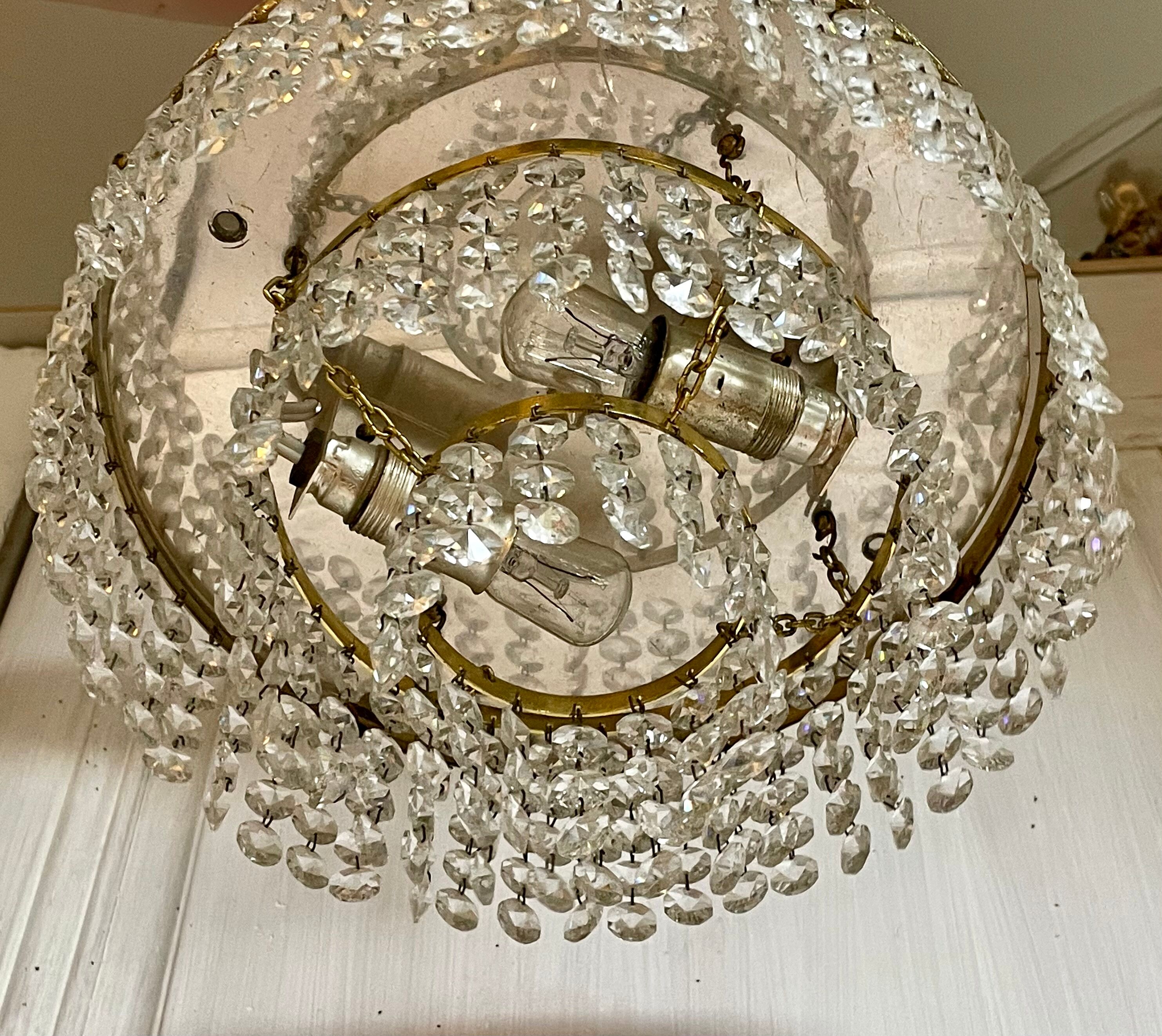 Ceiling lamp crown brass with vintage tassels