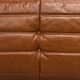 Canapé Togo en cuir cognac attribué à Michel Ducaroy pour Ligne Roset.