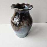 Glazed ceramic vase, signed (signature to be identified)
