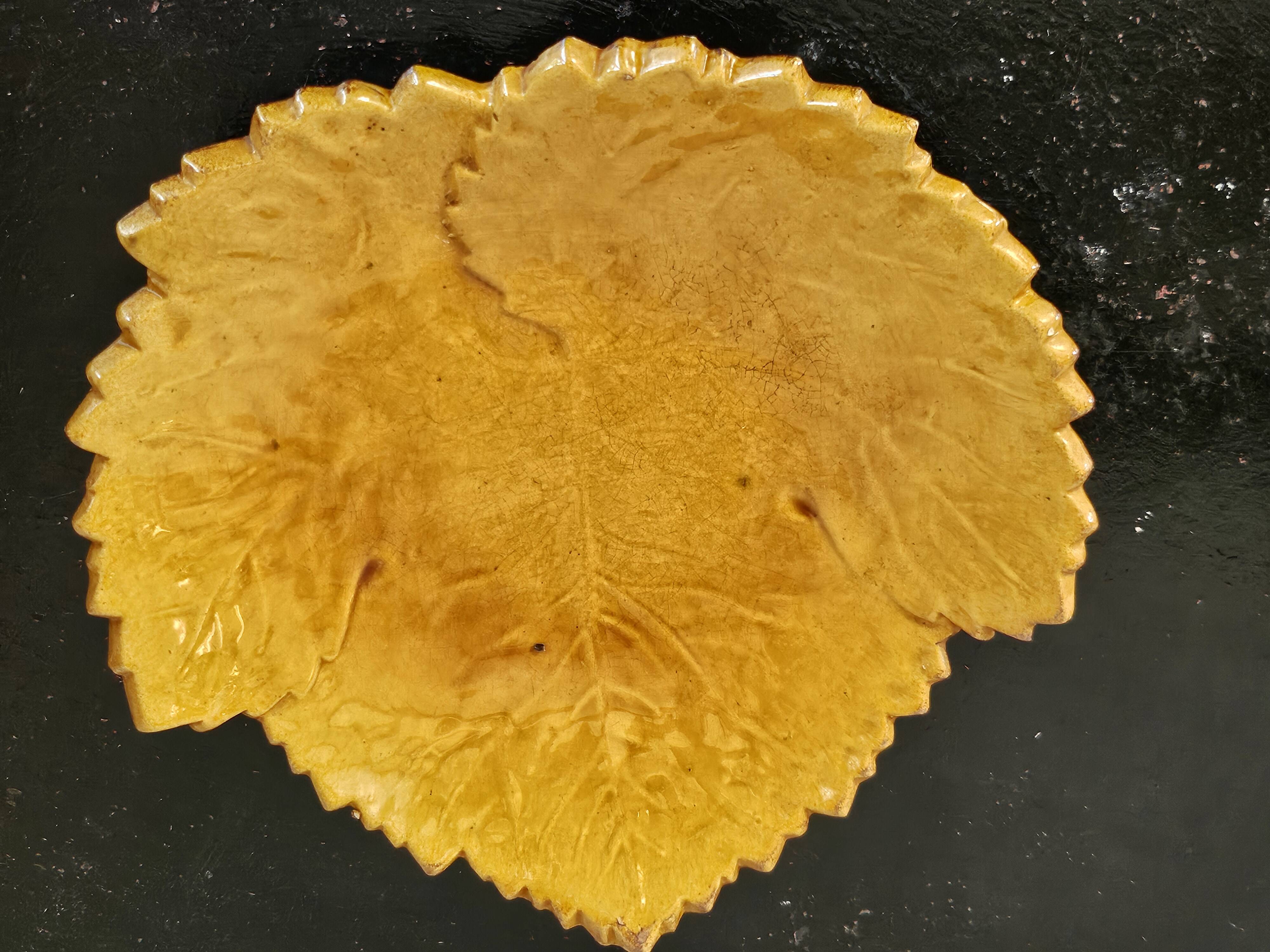 Glazed ceramic bowl amber — Atelier Cérenne, Vallauris (1950s)