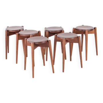Suite de 6 tabourets japonais 