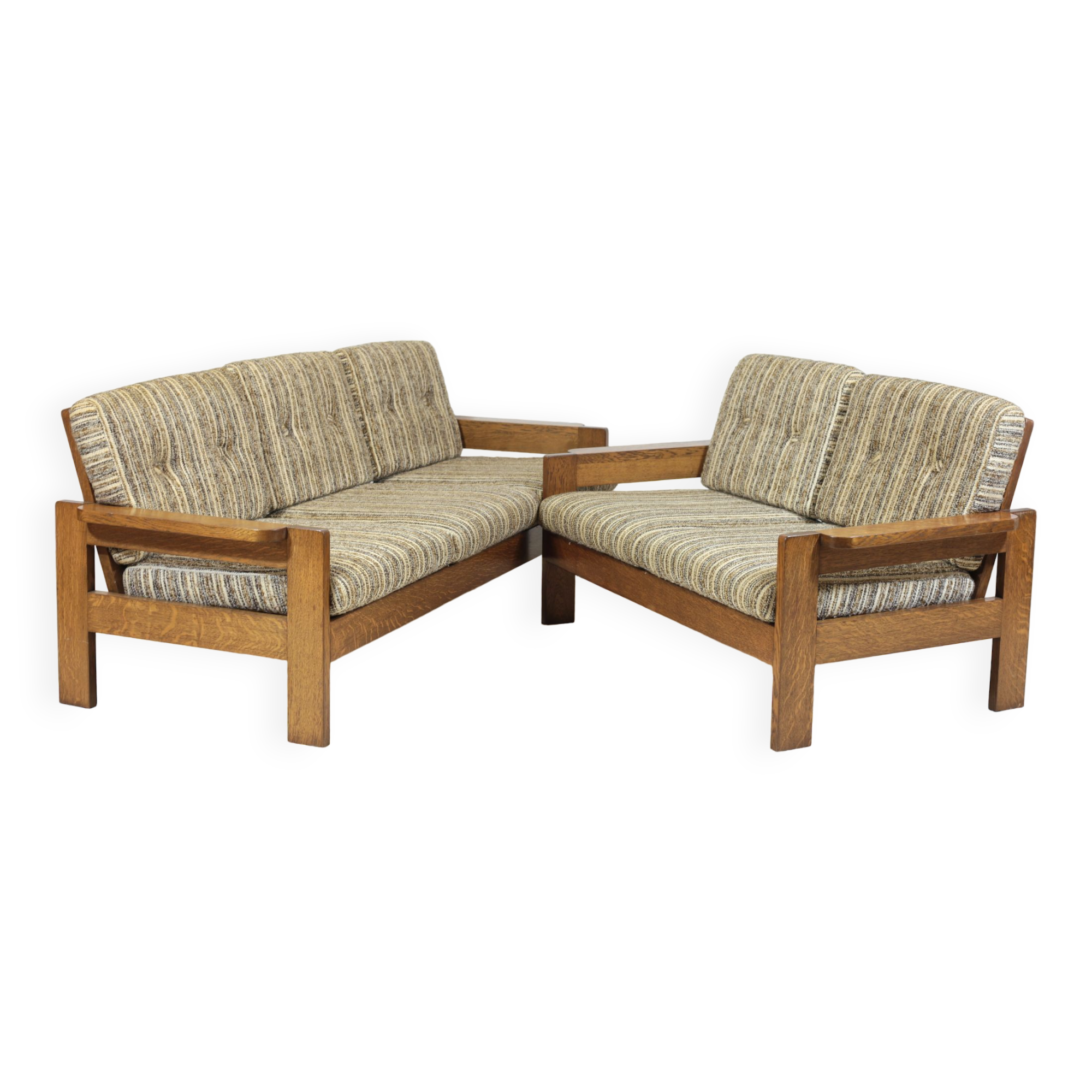 Danish brutalist sofa duo