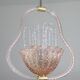 Charming Pink and Transparent Murano Glass Chandelier by Barovier e Toso, 1950s