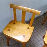 Modern Swedish set of 4 pine dining chairs.