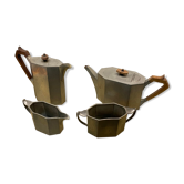Set thé et café Art déco en cuivre argenté artisans étain